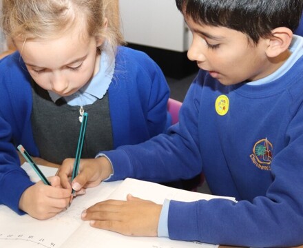 Churchend pupils doing maths