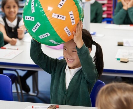 Hawkedon pupil holding maths play ball