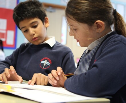 Radstock pupils working together in class