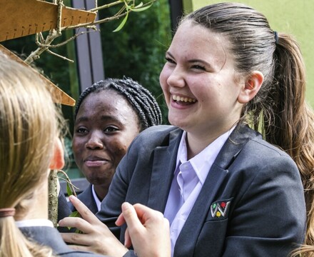 Waingels college pupils chatting together