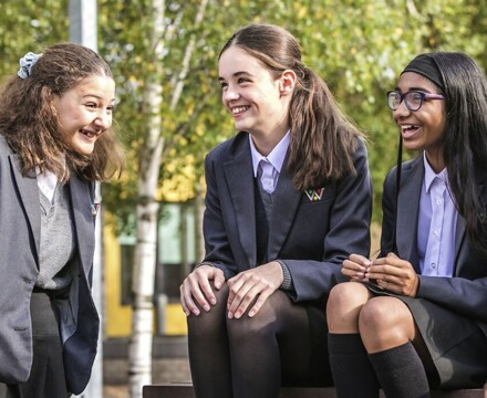 Waingels college pupils chatting together