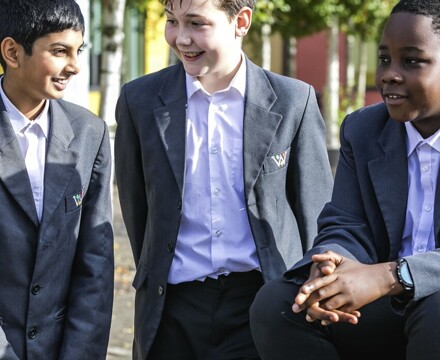 Waingels college pupils chatting together